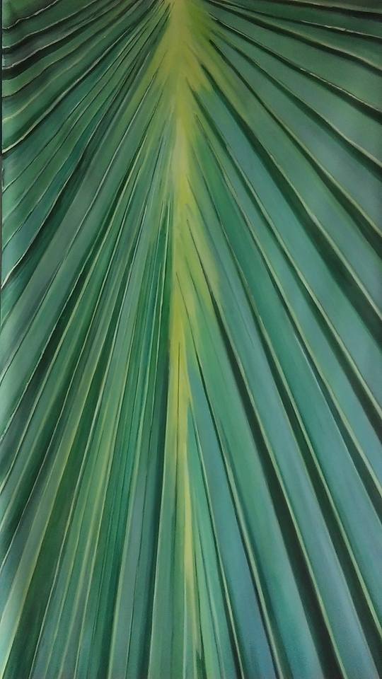 trompe l'oeil feuille de palmier